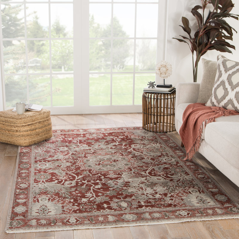 Winston Porter Aswith Oriental Red/Gray Area Rug Wayfair